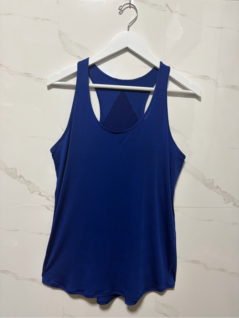 Lululemon Essential Pleated Racerback Sporty Athletic Running 8 Medium Blue Tank